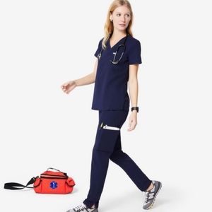 Figs Yola Skinny Scrub Pant-small tall Navy